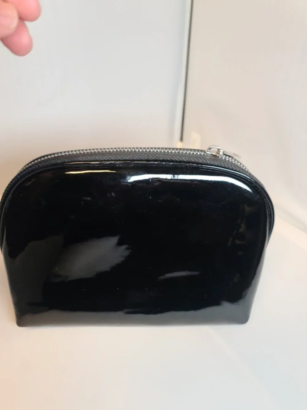 Dolls Kill Black Patent Cosmetic Bag | Gothic Makeup Pouch